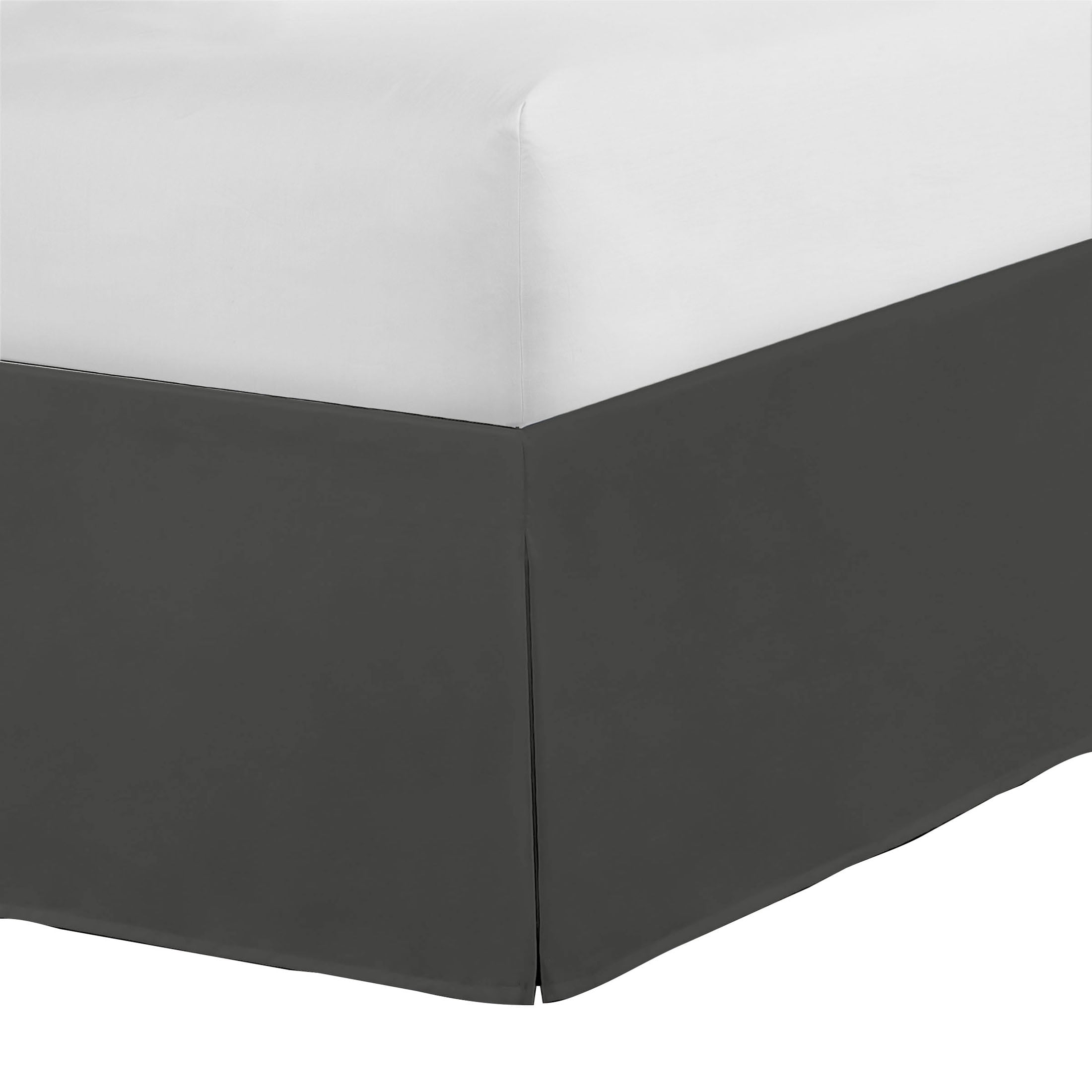 WonderSkirt Wraparound Tailored 15" Microfiber Bedskirt, Grey, King