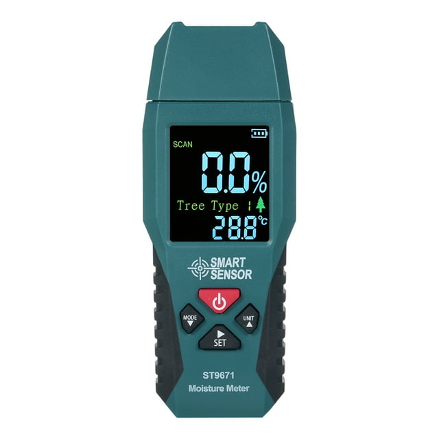 SMART SENSOR Wood Moisture Meter Pin Type Humidity Meter Pocket Size Moisture Detector with LCD Display Moisture Content Meter with 4 Modes for Wood Bamboo Paper Herbs