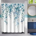 Cozy Nest Stall Blue Eucalyptus Shower Curtain Set Watercolor Floral