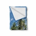 thumbnail image 2 of Summer Soft Flannel Fleece Blanket, Bottom Bay Barbados Beach Tropical Palms Ocean Holiday Paradise Coast Charm Picture, Cozy Plush for Indoor and Outdoor Use, 70" x 90", Multicolor, by Ambesonne, 2 of 6