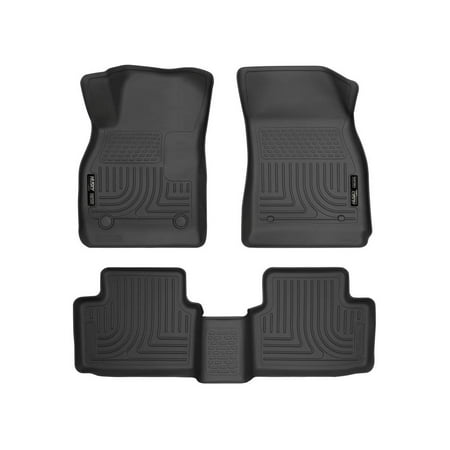 Husky Liners 98191 Weatherbeater Floor Mats Fit 2013-2015 Chevy Malibu Eco, LS, LT, LTZ, 2016 Malibu LTD - Front/2nd Seat - Black