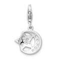 thumbnail image 3 of FB Jewels Sterling Silver Polished w/ CZ Moon and Star Lobster Clasp Charm, 3 of 3