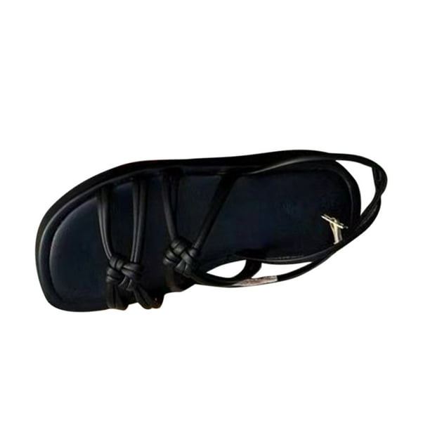 Amzcrzy Zapatos de mujer,Zapatos de mujer,Zapatillas de mujer, Sandalias de playa con botones y punta redonda para mujer, cómodas, de color liso Sandalias Mujer Zapatillas De Casa