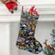 thumbnail image 2 of Félix el Gato Estético Tema: Calcetines de Navidad, fino lino blanco para colgar en escaleras y chimenea, decoración navideña para el hogar, regalo de Navidad.54cm×38cm, 2 of 5