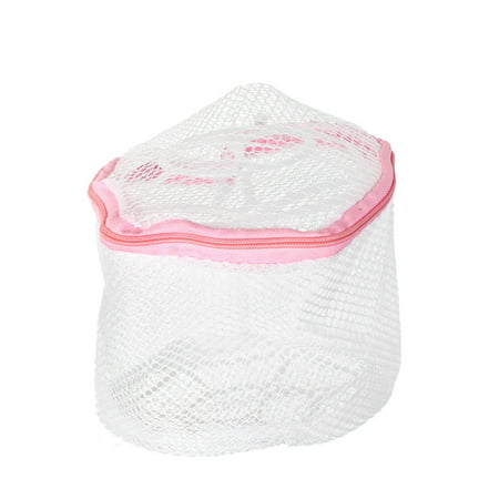 House White Mesh Zipper up Underwear Bra Washing Laundry Basket for (Best Department Store Bras)