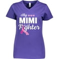 thumbnail image 3 of Inktastic Breast Cancer Awareness My Mimi is a Fighter Women's V-Neck T-Shirt, 3 of 5