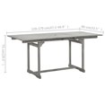 thumbnail image 5 of vidaXL Patio Dining Table (47.2"-66.9")x31.5"x29.5" Solid Acacia Wood, 5 of 9