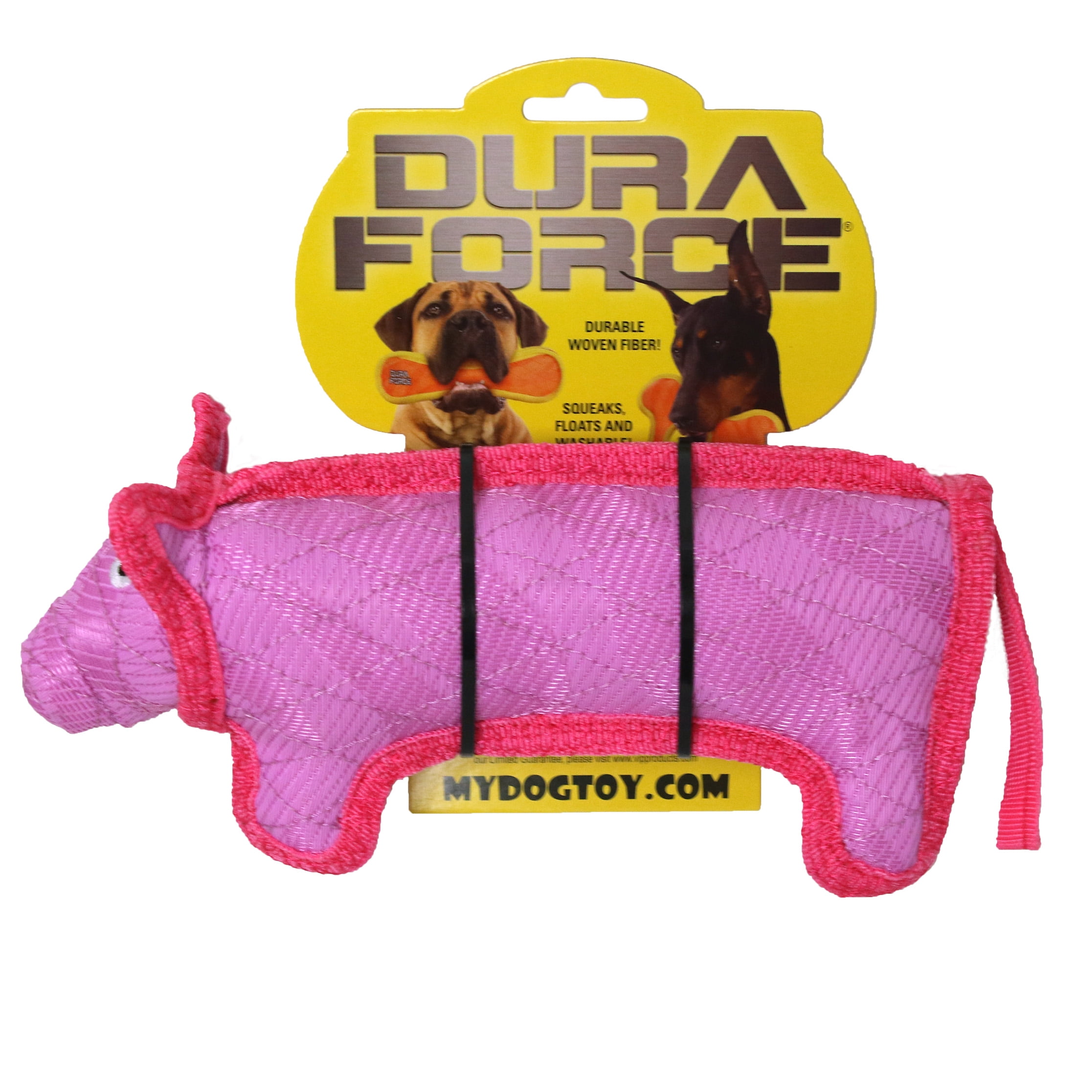 DuraForce Pig Pink Durable Woven Mesh Fiber Squeaky Dog Toy