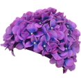 thumbnail image 2 of Purple Women's Retro Floral Swim Cap, 2 of 5