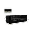 thumbnail image 3 of Meridian Furniture Gwen Black Velvet Sofa, 3 of 15