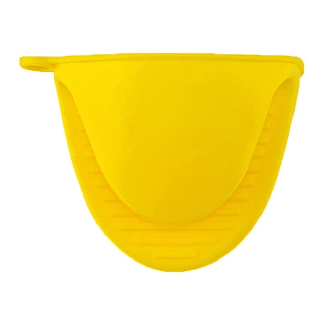 Guantes de silicona para hornear, par en amarillo, resistentes a altas temperaturas (-40 ℃ ~ 240 ℃), diseño antideslizante, ligero (86g), tamaño compacto (15*10*5cm), ideal para cocina segura.