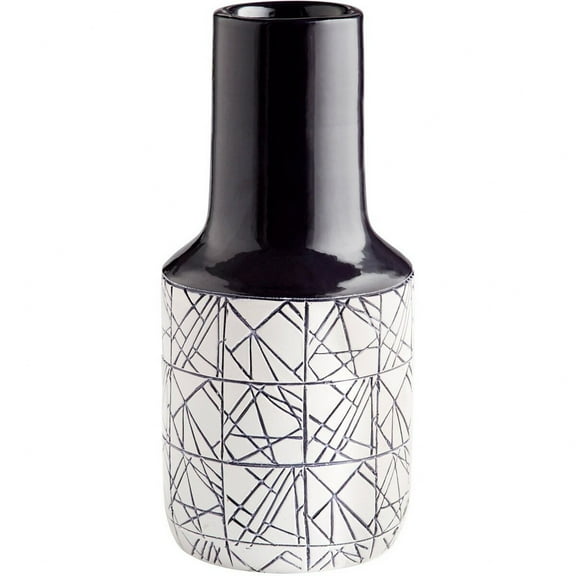 Cyan lighting - Dark Zenith - Large Vase-15.75 Inches Tall and 7 Inches Wide