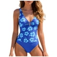 thumbnail image 1 of adviicd Hauts de Tankini pour Femmes Haut de Tankini Blouson pour Femmes Sans Bas Haut de Bain Coupe Ample Débardeur Modeste (Bleu, M), 1 of 9
