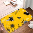 thumbnail image 2 of 1pc Bees and Flowers Absorbent Non-Slip Bathroom Thickened Flannel Rug Decor,Soft,Quick Drying,Suitable For Indoor/outdoor Use,Bathrooms,Bedrooms,Kitchens,Terrace,Laundry Rooms,16"x24", 2 of 9