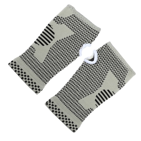 Unique Bargains Pair Breathable Sweat Absorbing Wrist Brace Wrist Compression Sleeves Nylon Gray Size L