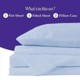 thumbnail image 3 of 800 Thread Count 100% Egyptian Cotton Sheet Set, 4 Pc Set, Sateen Weave,Soft Luxury Bedding, Fits Upto 15" Inch Deep Pocket (Light Blue Solid, Full Size), 3 of 7