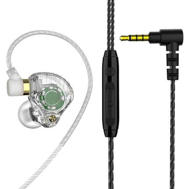 Auriculares Auriculares con cable Auriculares con micrófono incorporado Auriculares con control en línea con conector de 3,5 mm, blanco transparente kenally EL003439-02B