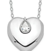 Sterling Silver Rhodium Cz Missing You Ash Holder 18In. Necklace Made In Sri Lanka qsx702