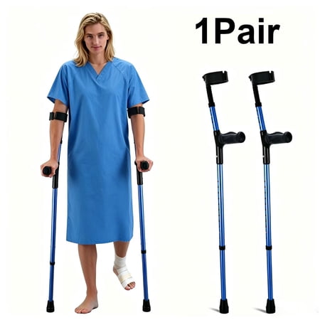 PANERGYRIC Forearm Crutches , 11-Level Height Adjustable Walking Crutches with 4-Level Upper Cuff, Lightweight Aluminum Medical Support Crutches for Leg Injury Surgery Disabled, 1 Pair