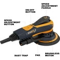 thumbnail image 4 of MAXXT Electric Palm Random Orbital Sander with Brushless Motor, 5&6Inch Sanding Pads, Central Vacuum, Sanders for Woodworking, 4 of 10