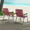 thumbnail image 4 of Costway 4PCS Folding Beach Chair Camping Lawn Webbing Chair Lightweight 1 Position Red, 4 of 9
