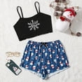 thumbnail image 2 of Nuevas mujeres Sexy Navidad estampado tirantes Top pijama camisola pantalones cortos copo de nieve ropa de hogar conjunto de dos piezas ropa de dormir para mujer, 2 of 4