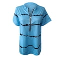 thumbnail image 2 of Ichuanyi Women Fashion Plus Size Tops Zipper Stripe Print V-Neck Short Sleeve Casual T-shirt Blouse, 2 of 4