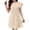 Khaki, variant on Efsteb Women's Round Neck Ruffle Sleeve Pleated Mini Dress Short Sleeve A-Line Dress for Summer Daily Work Office Casual (Khaki,L)