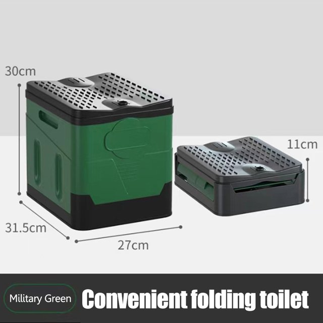 Cubo de inodoro plegable para exteriores, para viajes de camping, senderismo (verde militar) Ehuebsd Para estrenar