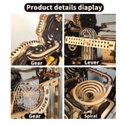 Music Park Wooden Marble Run 3D Puzzle Kit for Adults with Mechanical Gear Dual Models - Birthday & Christmas Gift for Men 14+