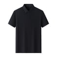 thumbnail image 2 of pstuiky camisetas de hombre, Suéter casual de manga corta con cuello vuelto, cómodo y liso para hombre camisas casuales para hombre l, 2 of 4