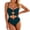 Dark Green, variant on One Piece Swimsuit Women Spaghetti Strap High Cut Monokini Bathing Suit Swimwear