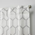 thumbnail image 5 of Nicole Miller Hexa Geometric Print Hidden Tab/Rod Pocket Top Light Filtering Curtain Panel Pair, 54"x84", Dove Grey, 5 of 7