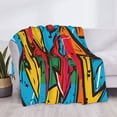 thumbnail image 3 of Balery Colorful Arrow Graffiti Pattern Manta de Franela con Dibujo, Lujo Ultra Suave y Cálido, Antipelusa y Resistente a las Arrugas para Cama, Sofá, Camping -80"x60", 3 of 6