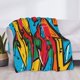 thumbnail image 3 of Fotbe Colorful Arrow Graffiti Pattern Manta de Franela con Estampado, Manta Ultrasuave para Cama, Sofá, Auto, Hipoalergénica y Antibolitas-60"x50", 3 of 6