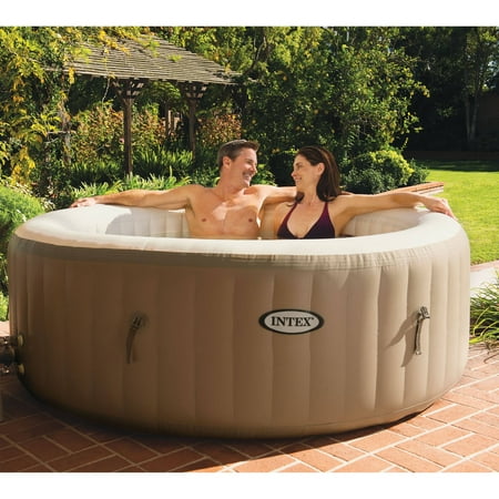 Intex 120 Bubble Jets 4-Person Round Portable Inflatable Hot Tub (Best Round Hot Tub)