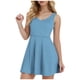 thumbnail image 1 of Vestido de tenis para mujer con pantalones cortos incorporados: color liso, diseño con bolsillos, lavable a máquina, para la playa, el deporte y las vacaciones, tallas estadounidenses 4-12 (S-XXL), 1 of 8