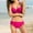 01 Hot Pink, variant on Awdenio Tummy Control Swimsuits for Women Push Up Bikini Top Underwire Padded Bathing Suit Criss Cross Halter Retro Ruched Swimsuit Tops