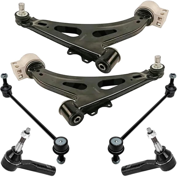 Detroit Axle - 6pc Front End Control Arms Kit for 2014-2019 Chevrolet Impala 2 Lower Control Arms with Ball Joints 2 Outer Tie Rod Ends 2 Sway Bar End Links 2015 2016 2017 2018 Replacement