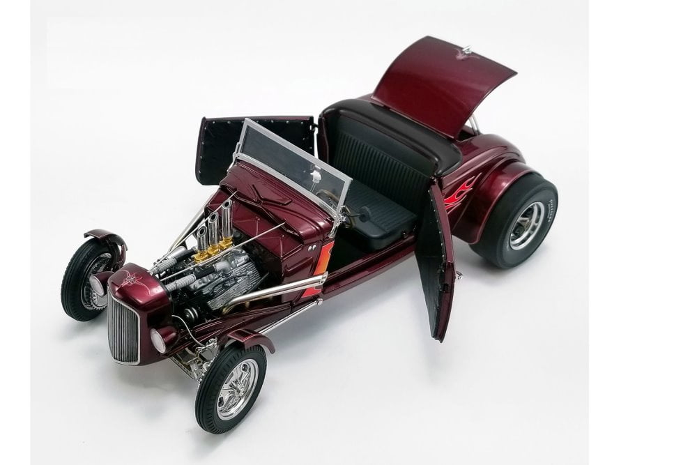 1934 Hot Rod Roadster, Brandywine Red Metallic with Flames - GMP