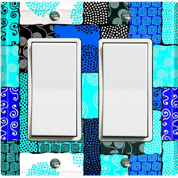 Metal Light Switch Plate Cover Safari African Tribal Art Pattern Teal SFR008