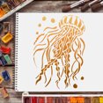 thumbnail image 3 of 1pc Jellyfish Stencil 29.7x21cm Jellyfish Drawing stencil Reusable Seashore Reef Fish Stencils Marine Life Stencil for Painting on Wood Paper Fabric Floor Wall, 3 of 7