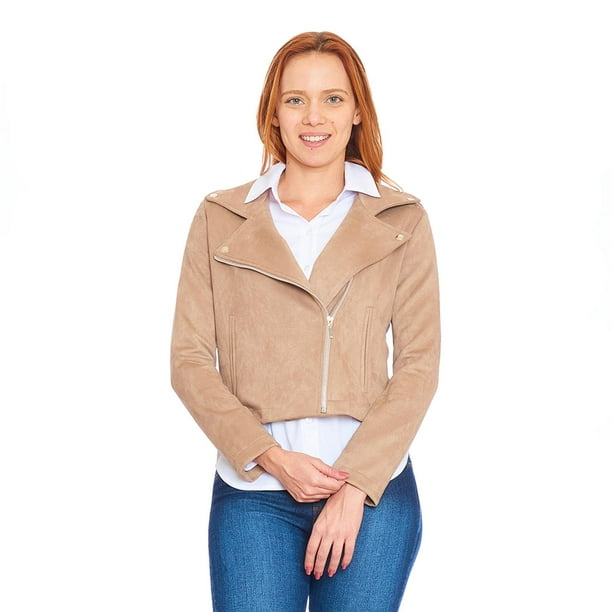 Chamarra Biker Mujer Cocoa Moda Casual Formal cafe M Incógnita 330819