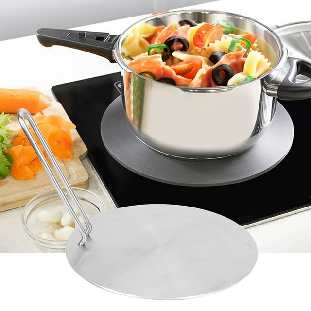 Plaque de Diffusion de Chaleur, Diffuseur de Chaleur, Acier Inoxydable Argent Durable pour Cuisinière à Induction Poêle en Céramique Cuisinière Électrique 20cm