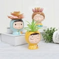 thumbnail image 7 of Enamel Flowerpot Cute Cartoon Girl Succulent Plant Flowerpot Desk Handicraft Bonsai Decoration, 7 of 7