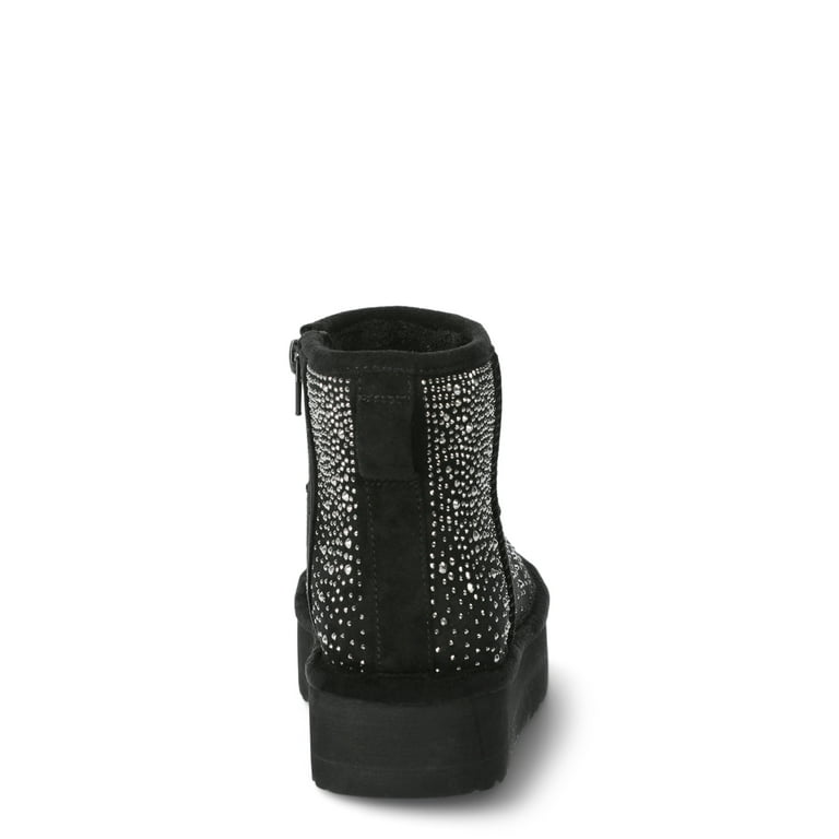 Madden NYC Little Girl Big Girl Shearling Rhinestone Boot