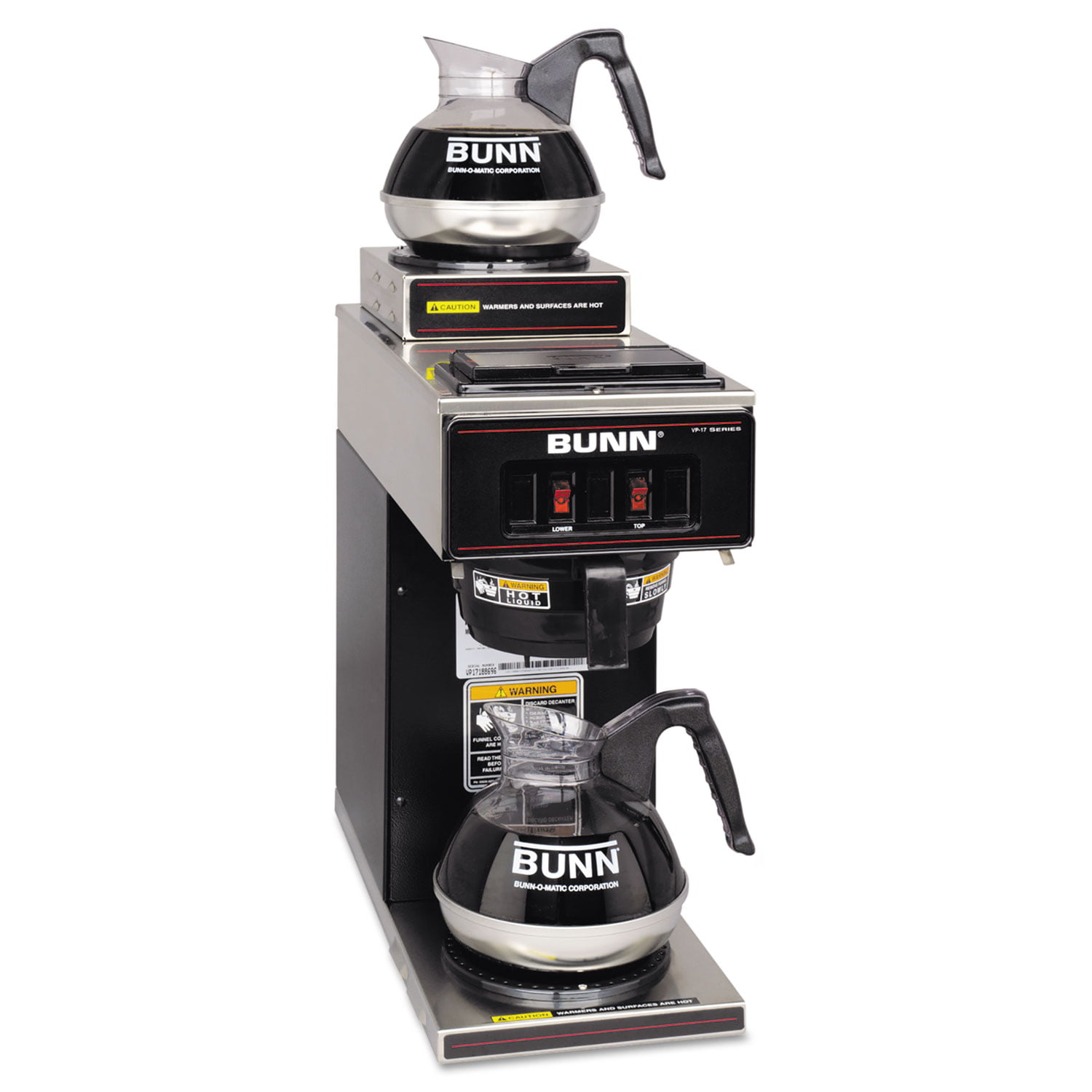 BUNN 13300.0004: Pourover Coffee Brewer 3 Warmers 2 Uppers SST Products  Model: 13300.0004