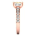 thumbnail image 3 of 1.88 ct Emerald Cut Natural Morganite Three-Stone Engagement Ring for Women in 18K Rose Gold, 3 of 5