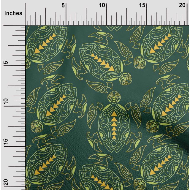 oneOone Cotton Cambric Fabric Turtle Ocean Printed Fabric 1 Yard 56 Inch Wide