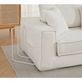 thumbnail image 3 of Modern Beige Lamb Velvet 3-Seat Folding Convertible Sofa Bed with 2-in-1 Function, 3 of 21